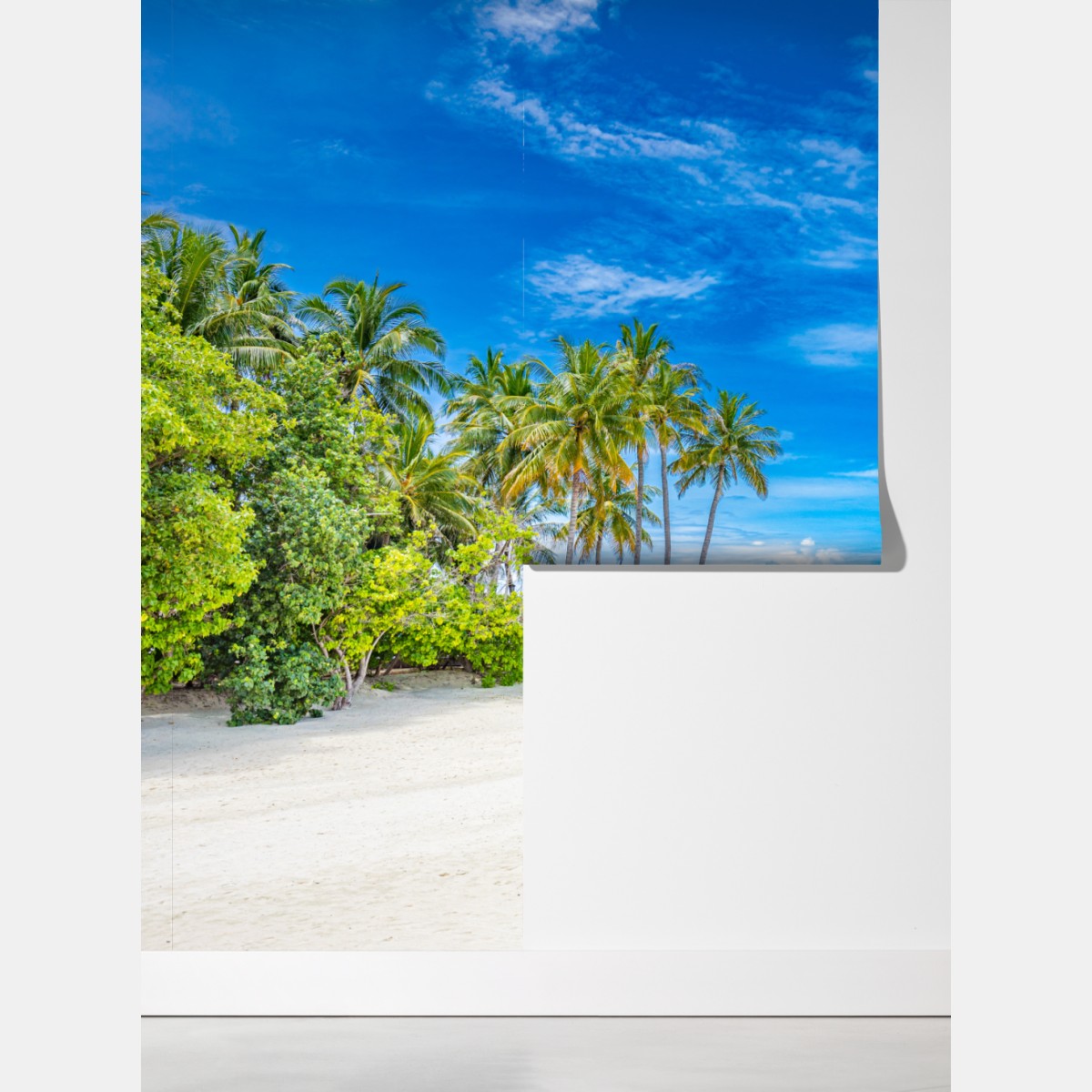 Fototapeta tropikalna plaża z palmami – Wallissimo® Fototapeta tropikalna plaża z palmami – Wallissimo®