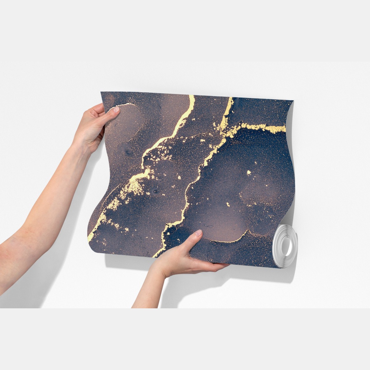 Fototapeta granatowo-złota marmurowa abstrakcja – Wallissimo® Fototapeta granatowo-złota marmurowa abstrakcja – Wallissimo®