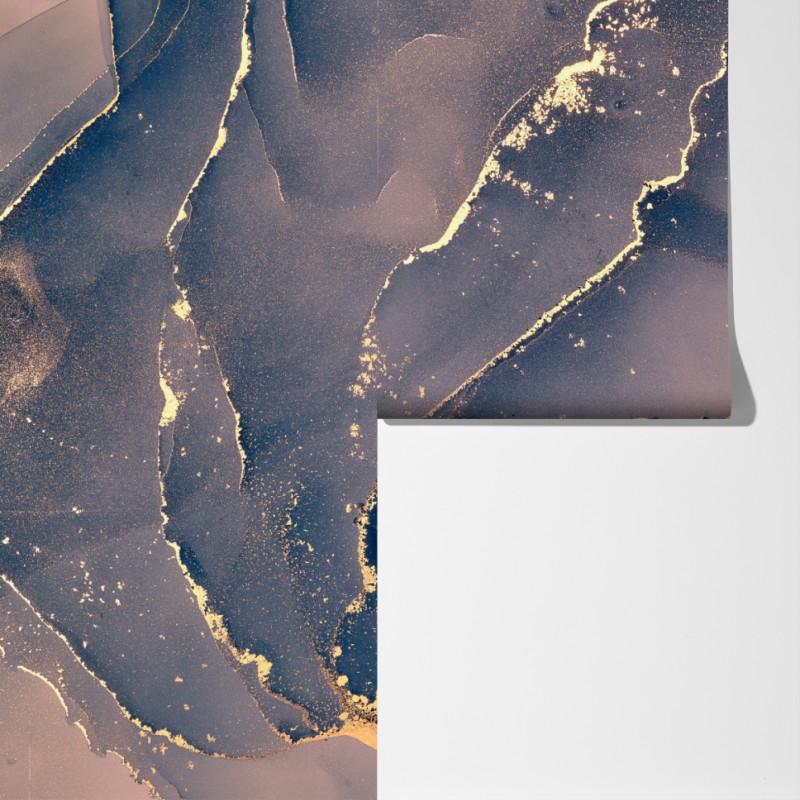 Fototapeta granatowo-złota marmurowa abstrakcja – Wallissimo® Fototapeta granatowo-złota marmurowa abstrakcja – Wallissimo®