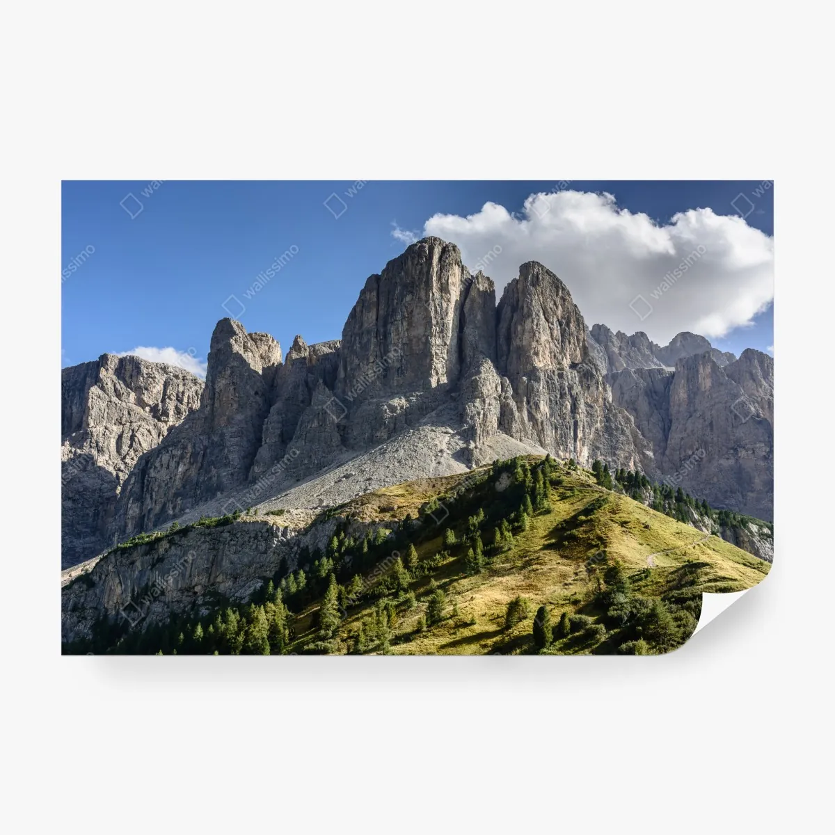 Fototapeta majestatyczne alpejskie szczyty nad zielonymi zboczami – Wallissimo® Fototapeta majestatyczne alpejskie szczyty nad zielonymi zboczami – Wallissimo®