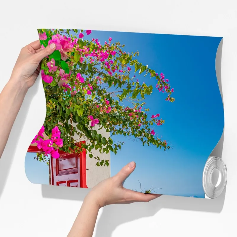 Fototapeta słoneczny taras śródziemnomorski z widokiem na morze – Wallissimo® Fototapeta słoneczny taras śródziemnomorski z widokiem na morze – Wallissimo®