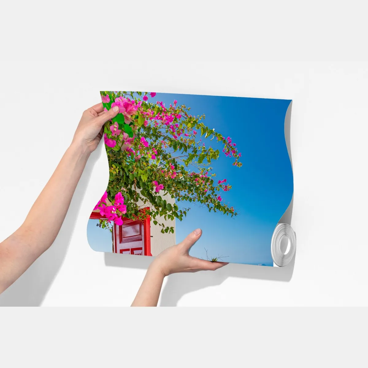 Fototapeta słoneczny taras śródziemnomorski z widokiem na morze – Wallissimo® Fototapeta słoneczny taras śródziemnomorski z widokiem na morze – Wallissimo®