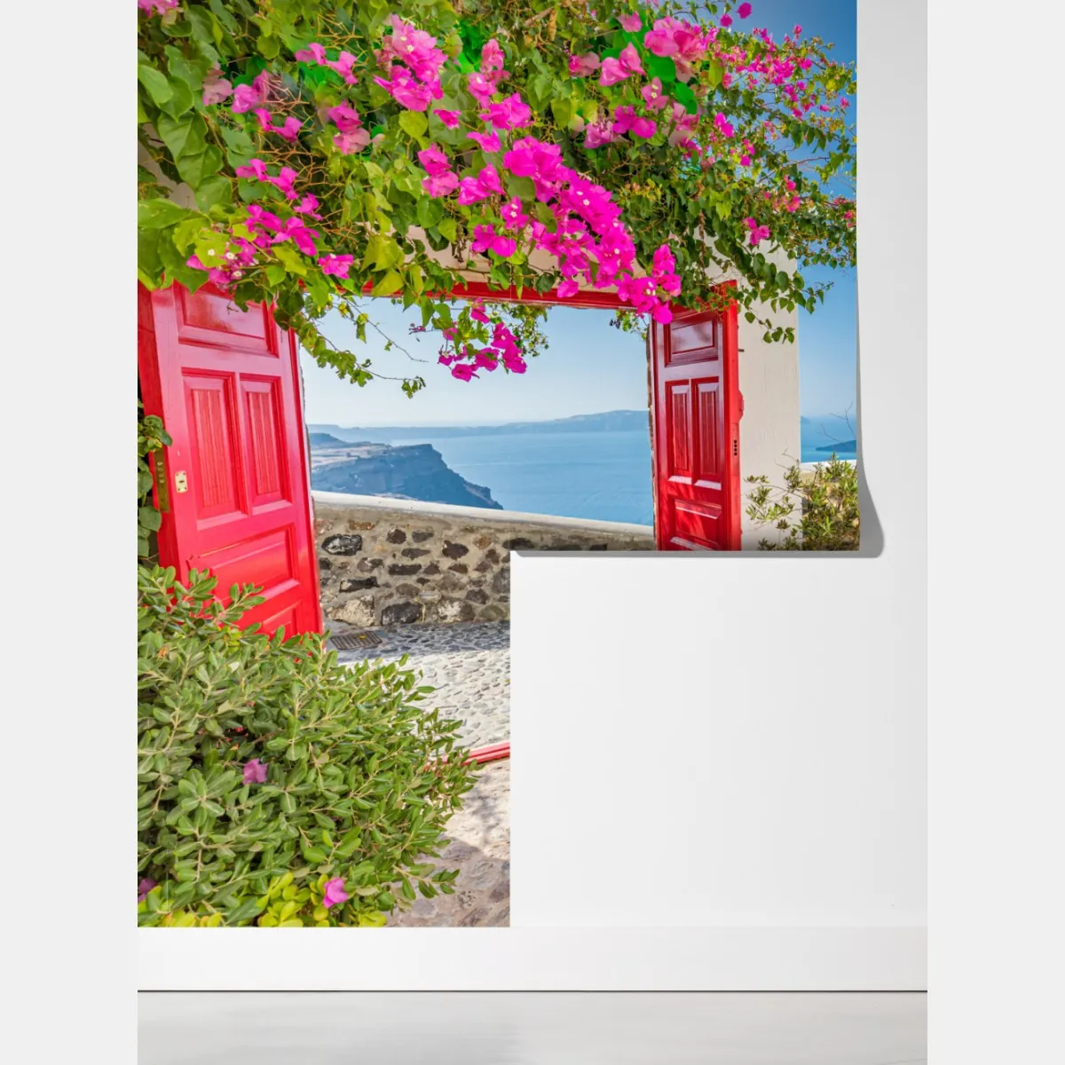 Fototapeta słoneczny taras śródziemnomorski z widokiem na morze – Wallissimo® Fototapeta słoneczny taras śródziemnomorski z widokiem na morze – Wallissimo®