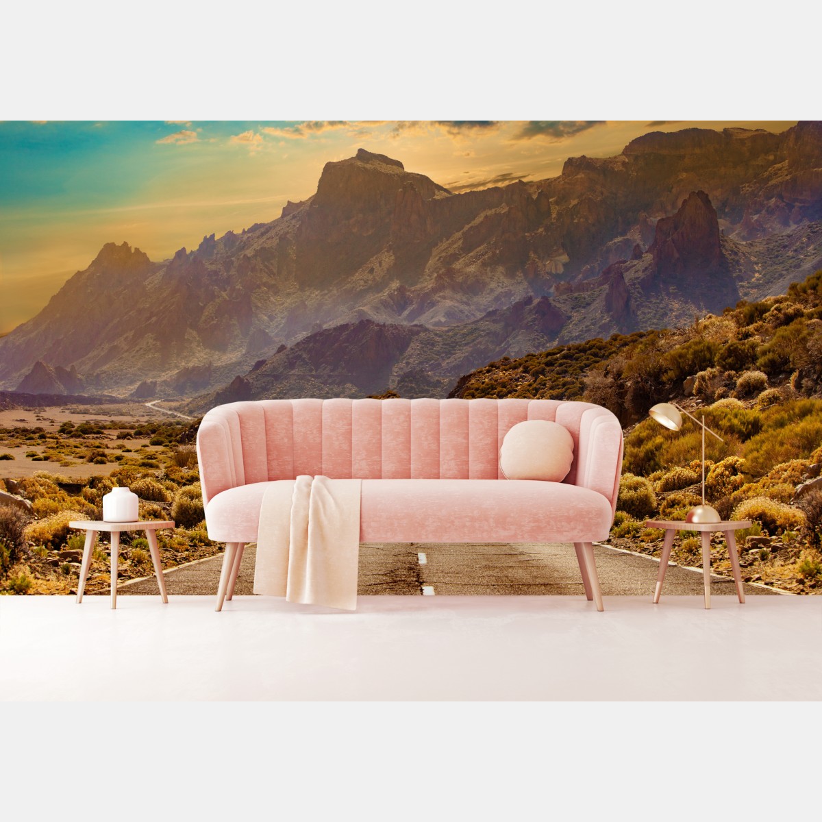 Wall mural road to the mountains in Tenerife