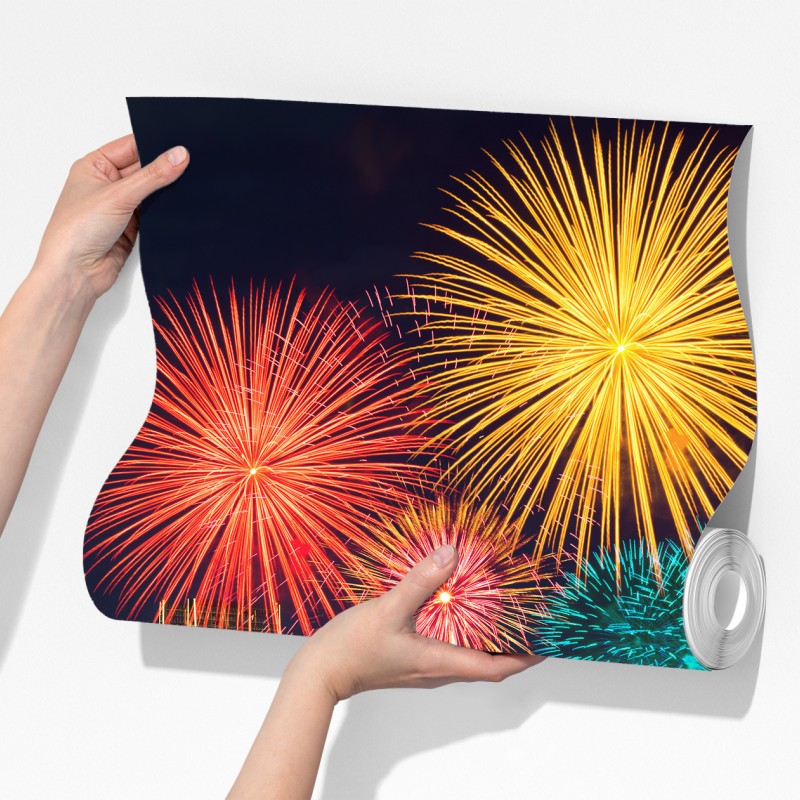 Fototapeta Tajpej fajerwerki nad panoramą miasta – Wallissimo® Fototapeta Tajpej fajerwerki nad panoramą miasta – Wallissimo®