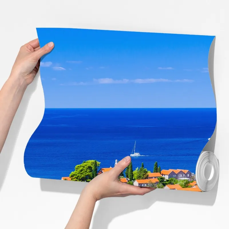 Fototapeta Sveti Stefan, Czarnogóra historyczny kurort na wyspie – Wallissimo® Fototapeta Sveti Stefan, Czarnogóra historyczny kurort na wyspie – Wallissimo®