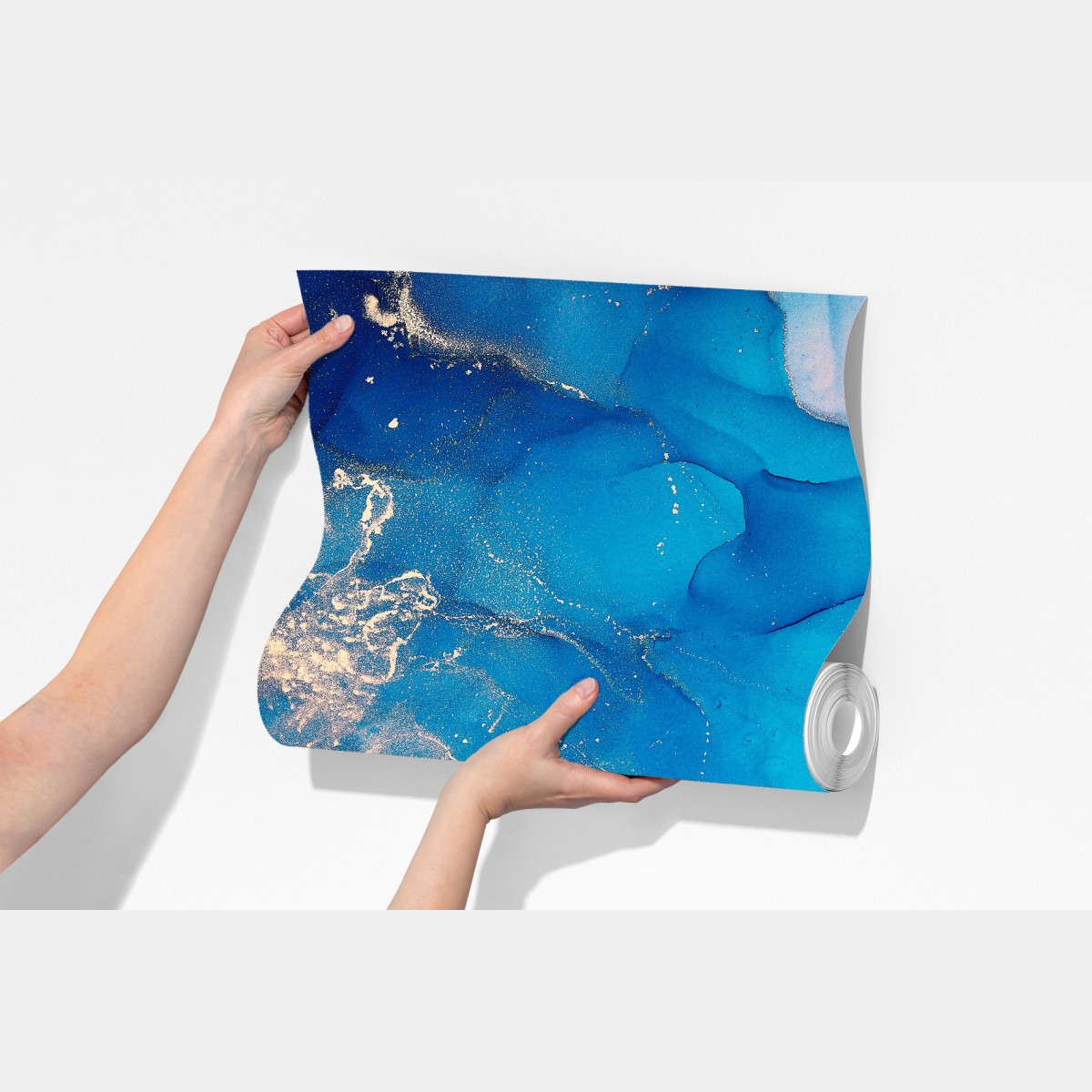 Fototapeta niebieska marmurowa abstrakcja z atramentu alkoholowego – Wallissimo® Fototapeta niebieska marmurowa abstrakcja z atramentu alkoholowego – Wallissimo®