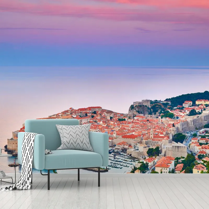 Fototapeta Dubrownik stare miasto o zachodzie słońca – Wallissimo® Fototapeta Dubrownik stare miasto o zachodzie słońca – Wallissimo®