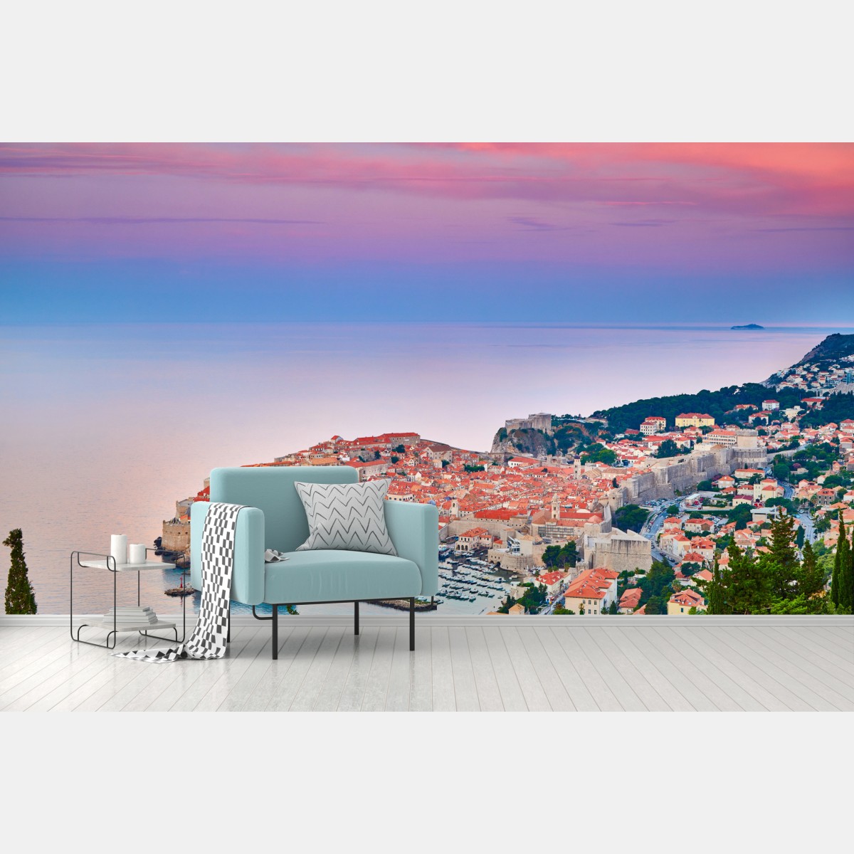 Wall mural Dubrovnik old town at sunset