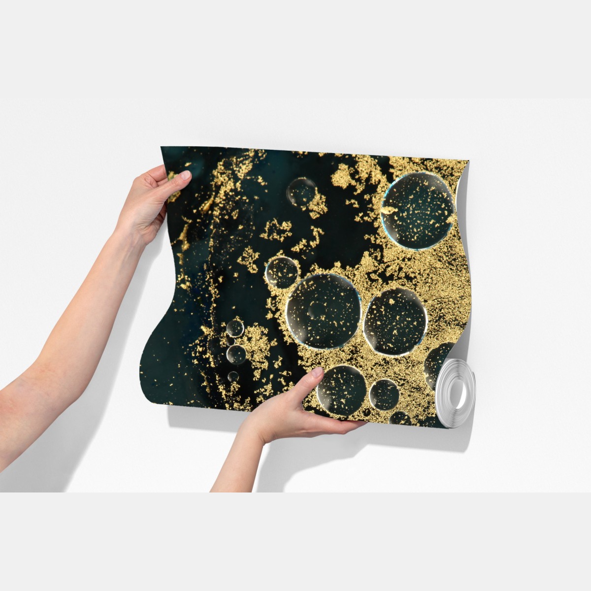 Fototapeta turkusowo-złota abstrakcyjna marmurkowa faktura – Wallissimo® Fototapeta turkusowo-złota abstrakcyjna marmurkowa faktura – Wallissimo®