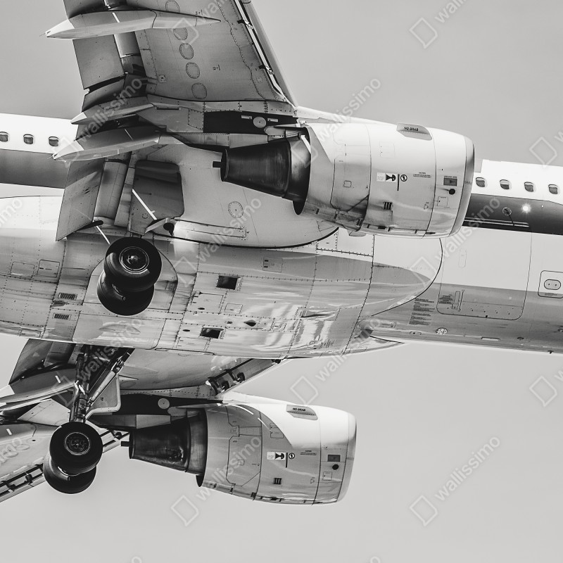 Fototapeta zbliżenie podwozia samolotu – Wallissimo® Fototapeta zbliżenie podwozia samolotu – Wallissimo®