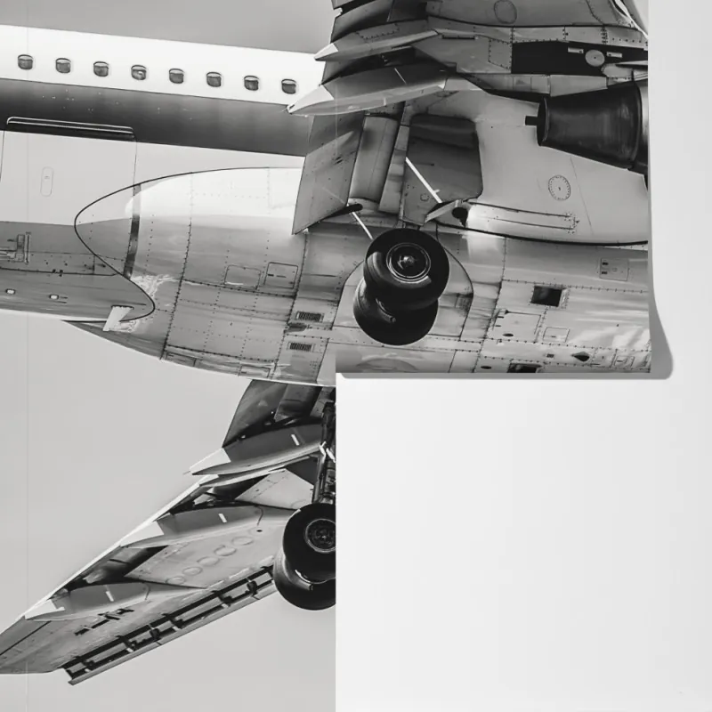 Fototapeta zbliżenie podwozia samolotu – Wallissimo® Fototapeta zbliżenie podwozia samolotu – Wallissimo®