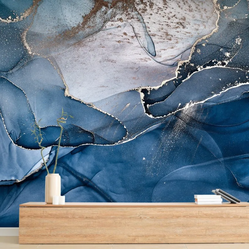 Fototapeta głęboki niebieski marmur abstrakcja