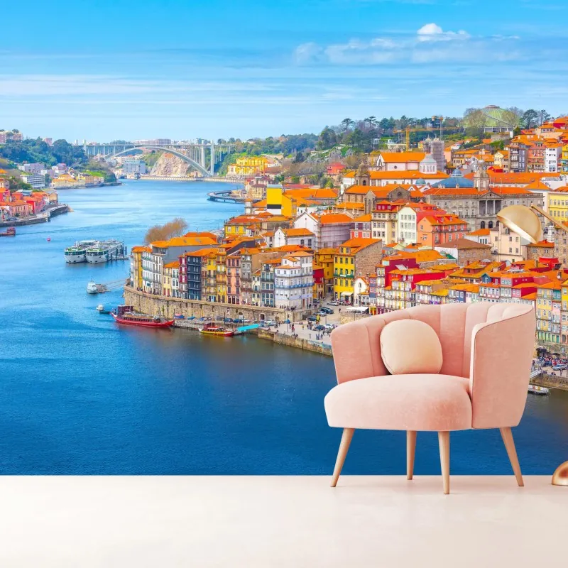 Fototapeta panorama nabrzeża Porto – Wallissimo® Fototapeta panorama nabrzeża Porto – Wallissimo®