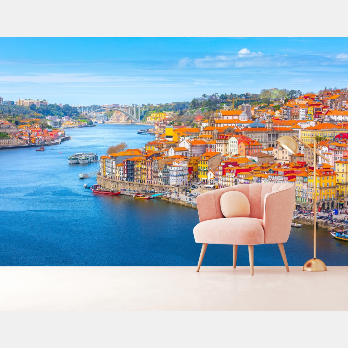 Wall mural Porto riverside panorama
