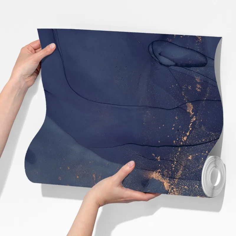 Fototapeta granatowa marmurowa abstrakcja ze złotymi żyłkami – Wallissimo® Fototapeta granatowa marmurowa abstrakcja ze złotymi żyłkami – Wallissimo®