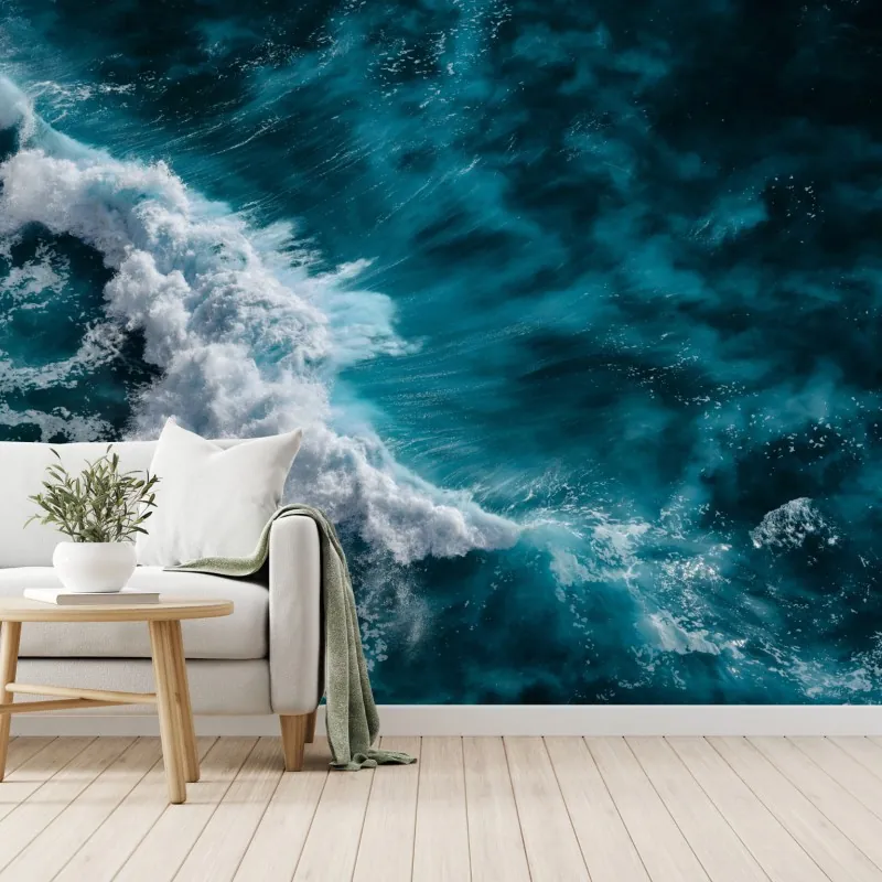 Fototapeta turkusowe fale oceanu z lotu ptaka Bali