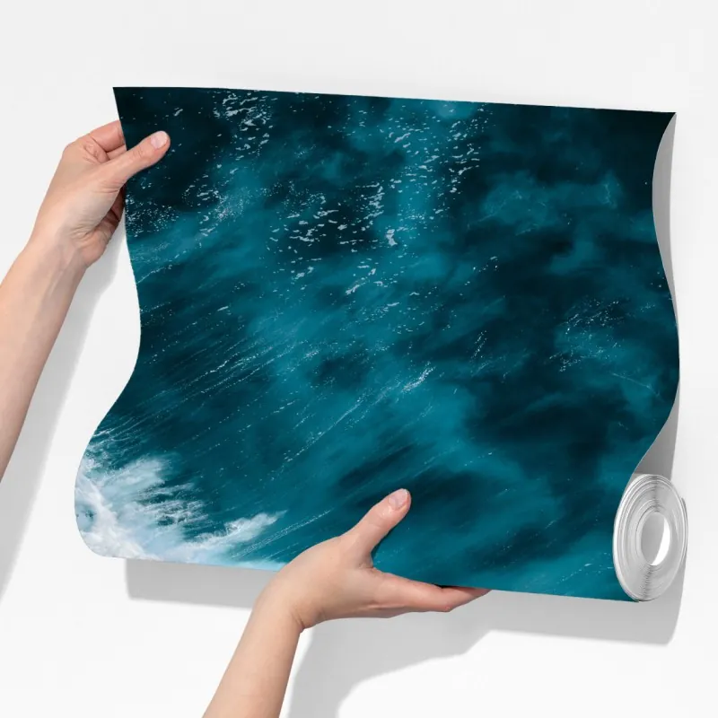 Fototapeta turkusowe fale oceanu z lotu ptaka Bali – Wallissimo® Fototapeta turkusowe fale oceanu z lotu ptaka Bali – Wallissimo®