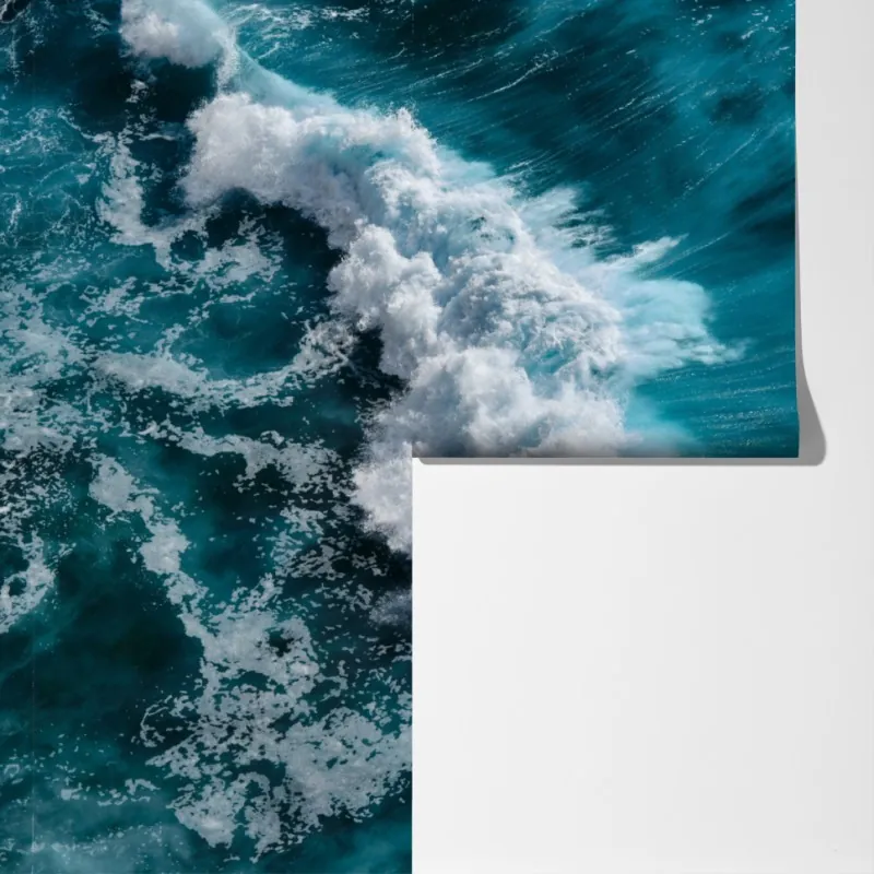 Fototapeta turkusowe fale oceanu z lotu ptaka Bali – Wallissimo® Fototapeta turkusowe fale oceanu z lotu ptaka Bali – Wallissimo®