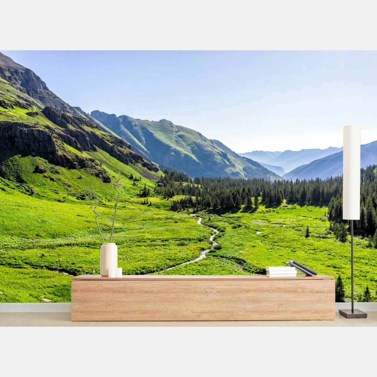 Fototapeta spokojna alpejska dolina – Wallissimo® Fototapeta spokojna alpejska dolina – Wallissimo®