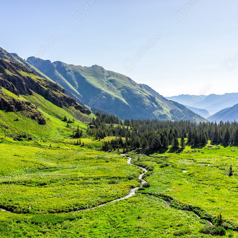 Fototapeta spokojna alpejska dolina – Wallissimo® Fototapeta spokojna alpejska dolina – Wallissimo®