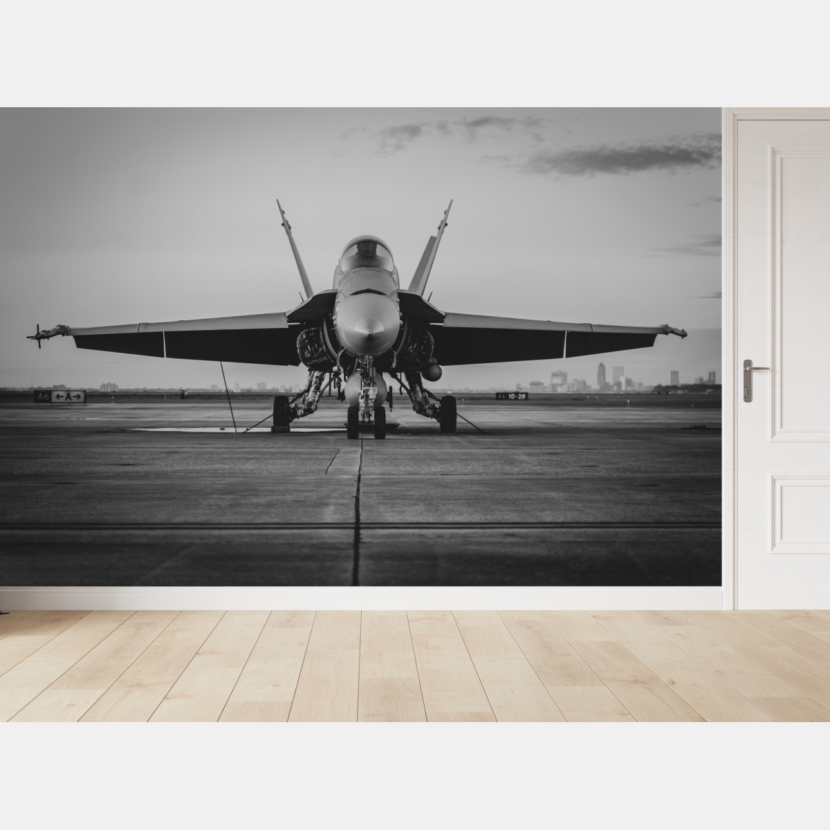 Wall mural fighter jet on runway
