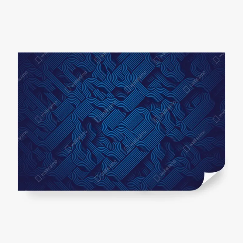 Fototapeta głęboki niebieski abstrakcyjny wzór linii