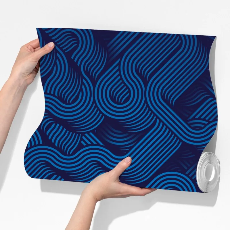 Fototapeta głęboki niebieski abstrakcyjny wzór linii – Wallissimo® Fototapeta głęboki niebieski abstrakcyjny wzór linii – Wallissimo®