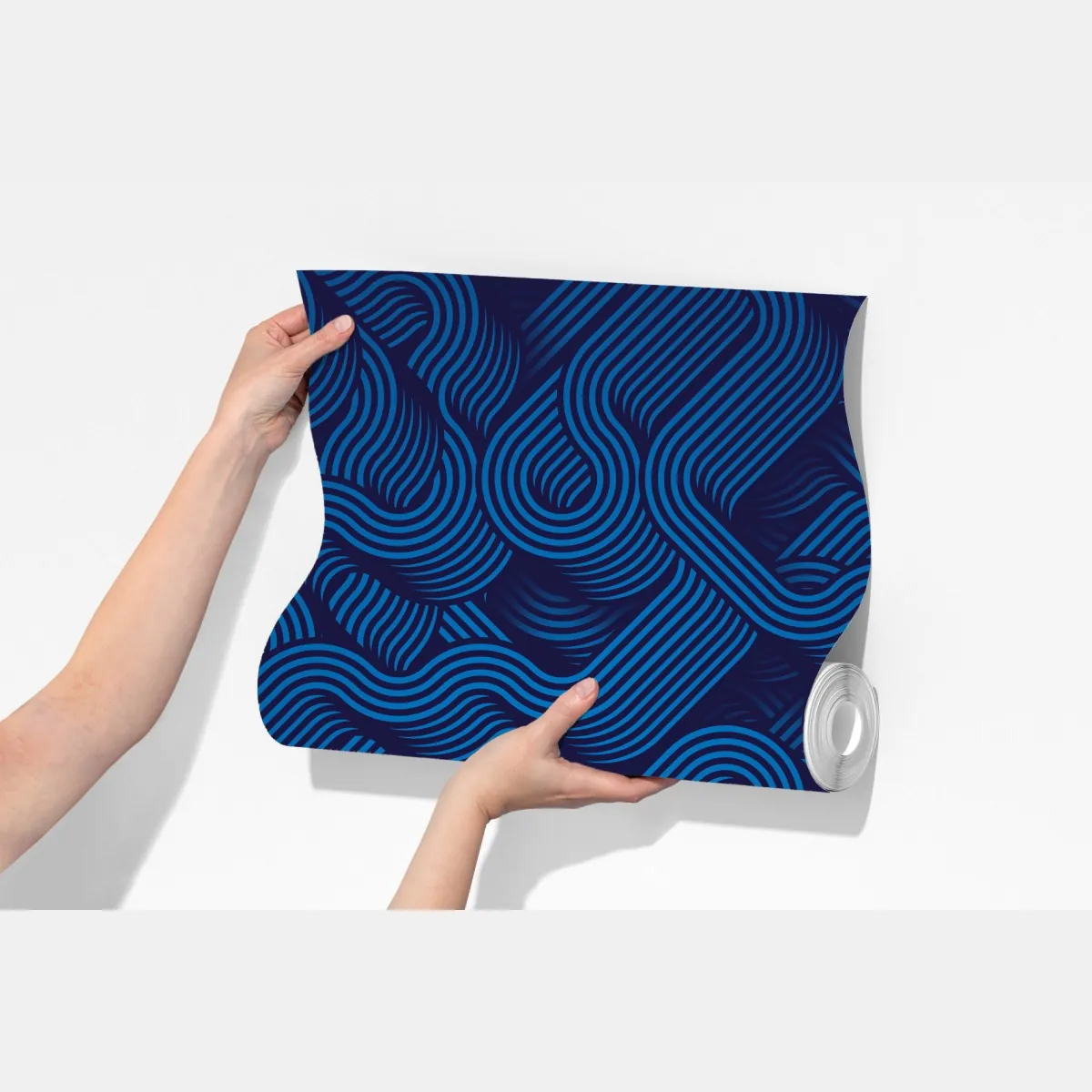 Fototapeta głęboki niebieski abstrakcyjny wzór linii – Wallissimo® Fototapeta głęboki niebieski abstrakcyjny wzór linii – Wallissimo®