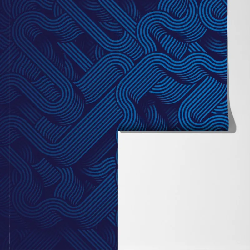 Fototapeta głęboki niebieski abstrakcyjny wzór linii – Wallissimo® Fototapeta głęboki niebieski abstrakcyjny wzór linii – Wallissimo®