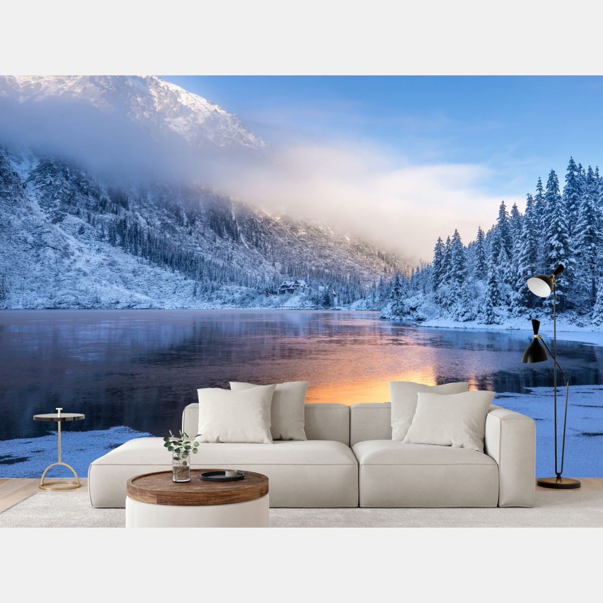 Wall mural winter sunrise in the High Tatras