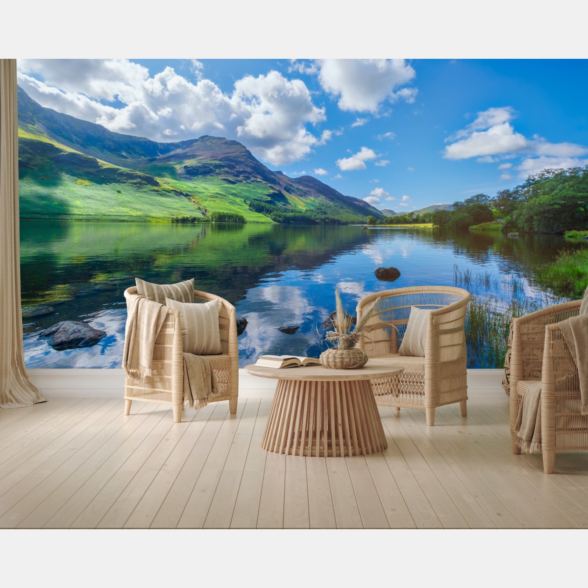Wall mural tranquil mountain reflections at Lake District