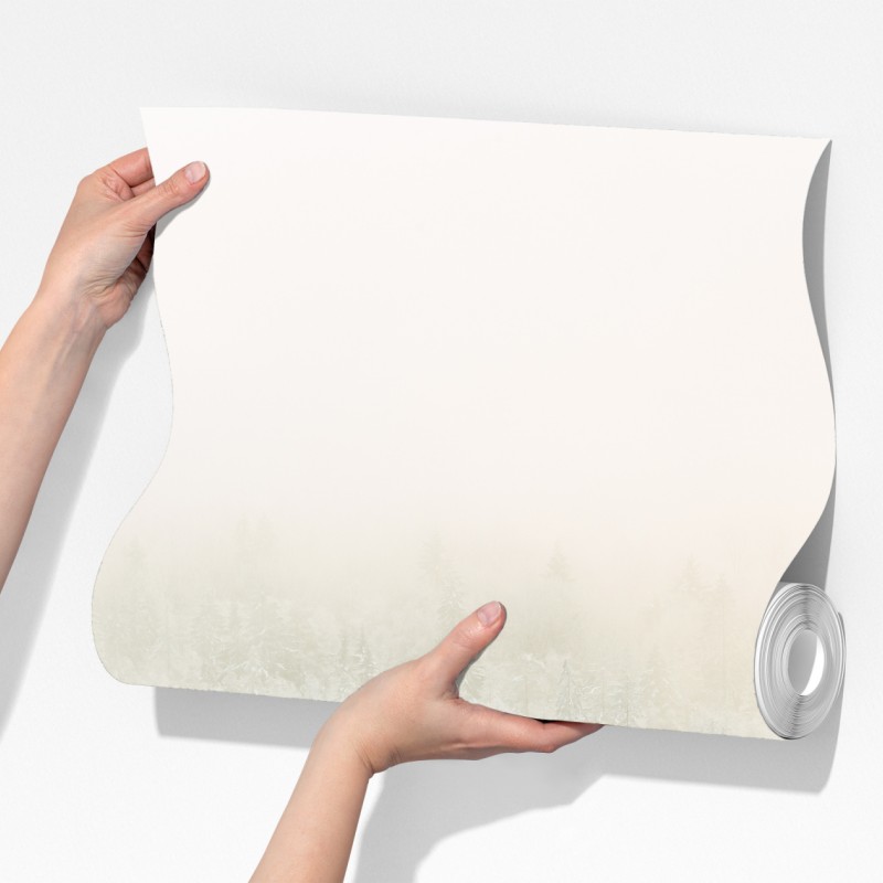 Fototapeta zimowy las w delikatnej mgle – Wallissimo® Fototapeta zimowy las w delikatnej mgle – Wallissimo®