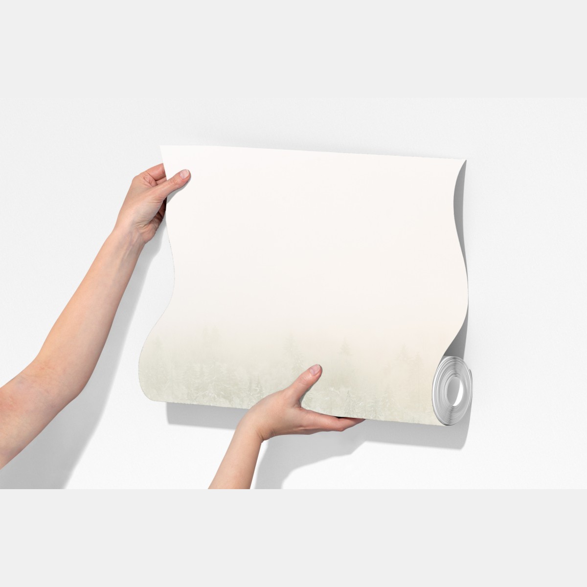 Fototapeta zimowy las w delikatnej mgle – Wallissimo® Fototapeta zimowy las w delikatnej mgle – Wallissimo®