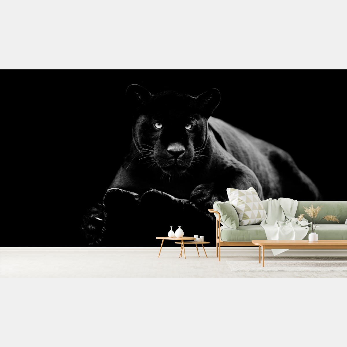Wall mural majestic black panther portrait
