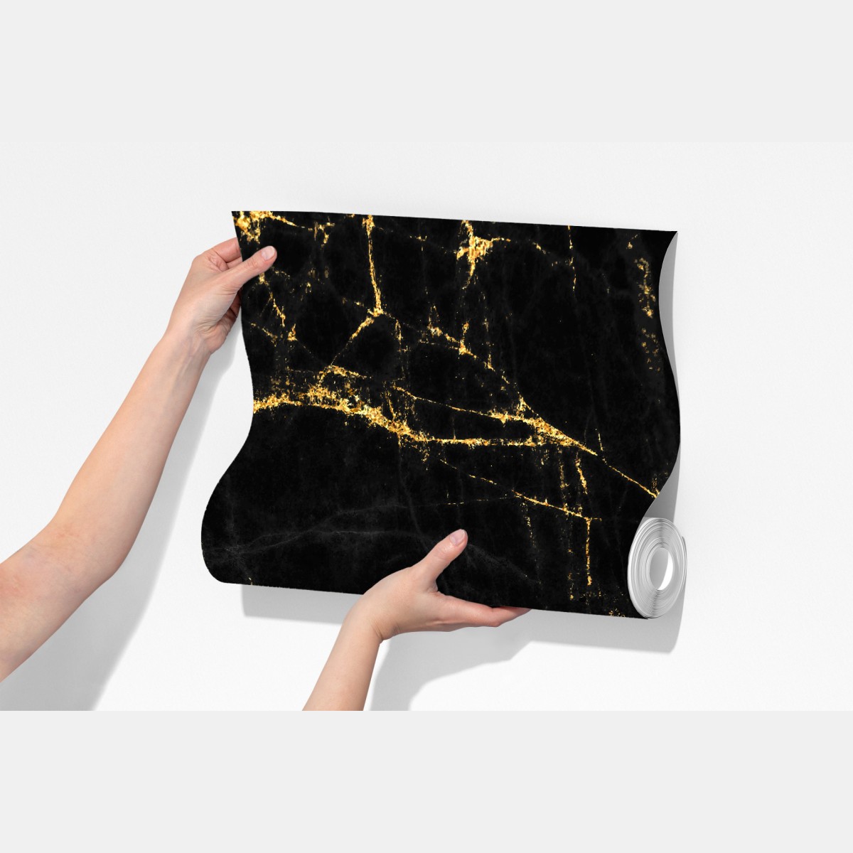 Fototapeta czarny marmur ze złotymi żyłami – Wallissimo® Fototapeta czarny marmur ze złotymi żyłami – Wallissimo®