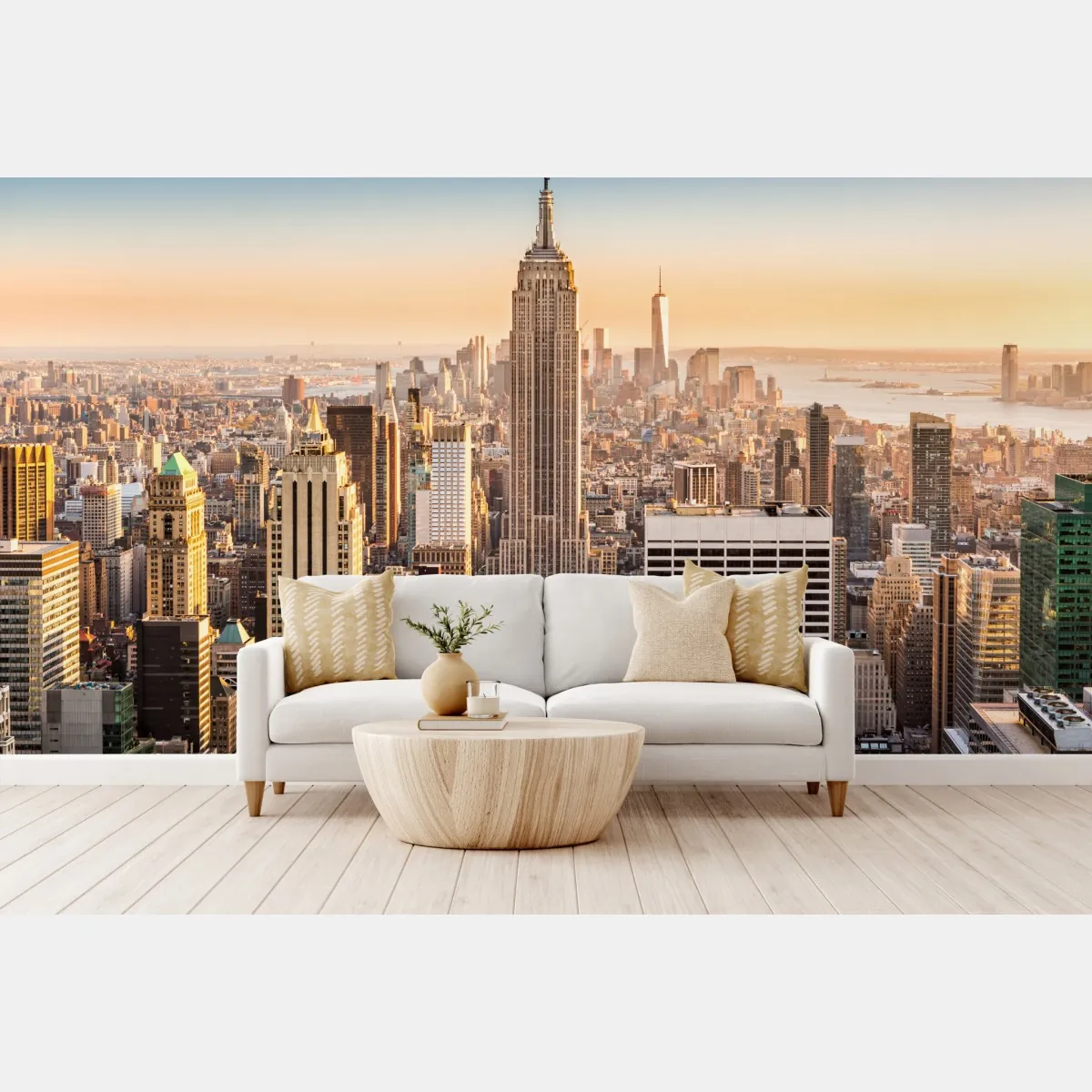 Fototapeta Nowy Jork panorama miasta o zachodzie słońca – Wallissimo® Fototapeta Nowy Jork panorama miasta o zachodzie słońca – Wallissimo®