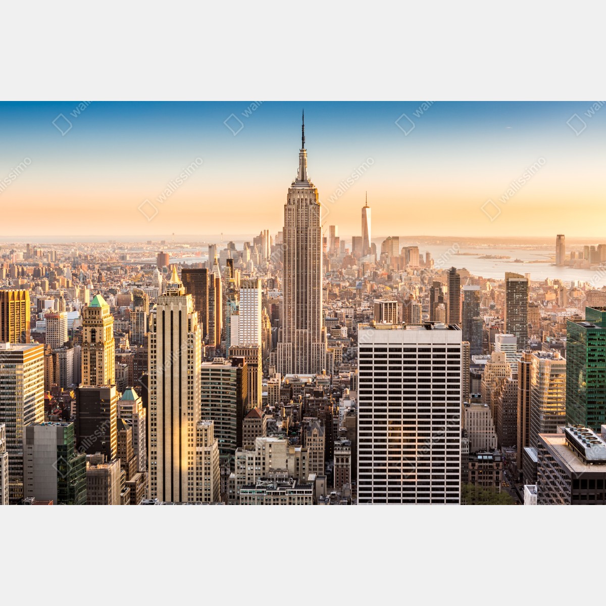 Fototapeta Nowy Jork panorama miasta o zachodzie słońca – Wallissimo® Fototapeta Nowy Jork panorama miasta o zachodzie słońca – Wallissimo®