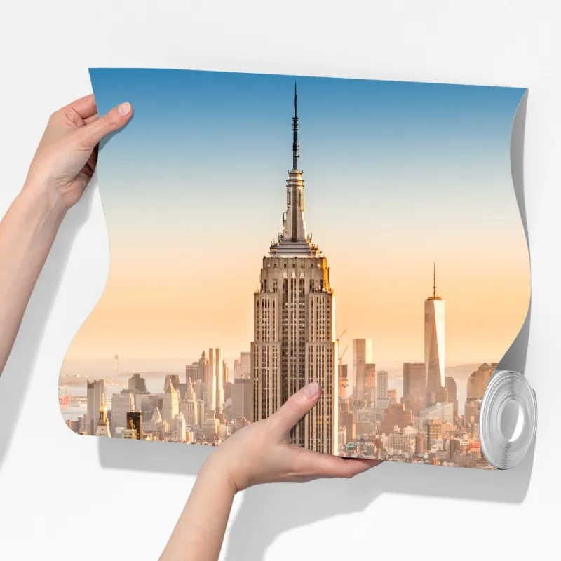 Fototapeta Nowy Jork panorama miasta o zachodzie słońca – Wallissimo® Fototapeta Nowy Jork panorama miasta o zachodzie słońca – Wallissimo®