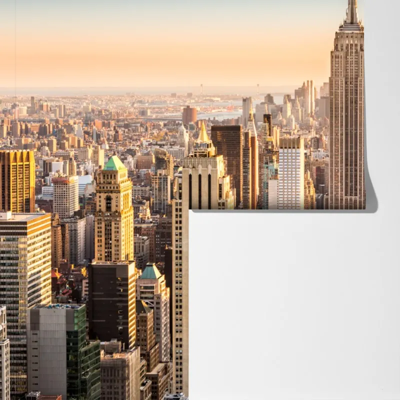 Fototapeta Nowy Jork panorama miasta o zachodzie słońca – Wallissimo® Fototapeta Nowy Jork panorama miasta o zachodzie słońca – Wallissimo®