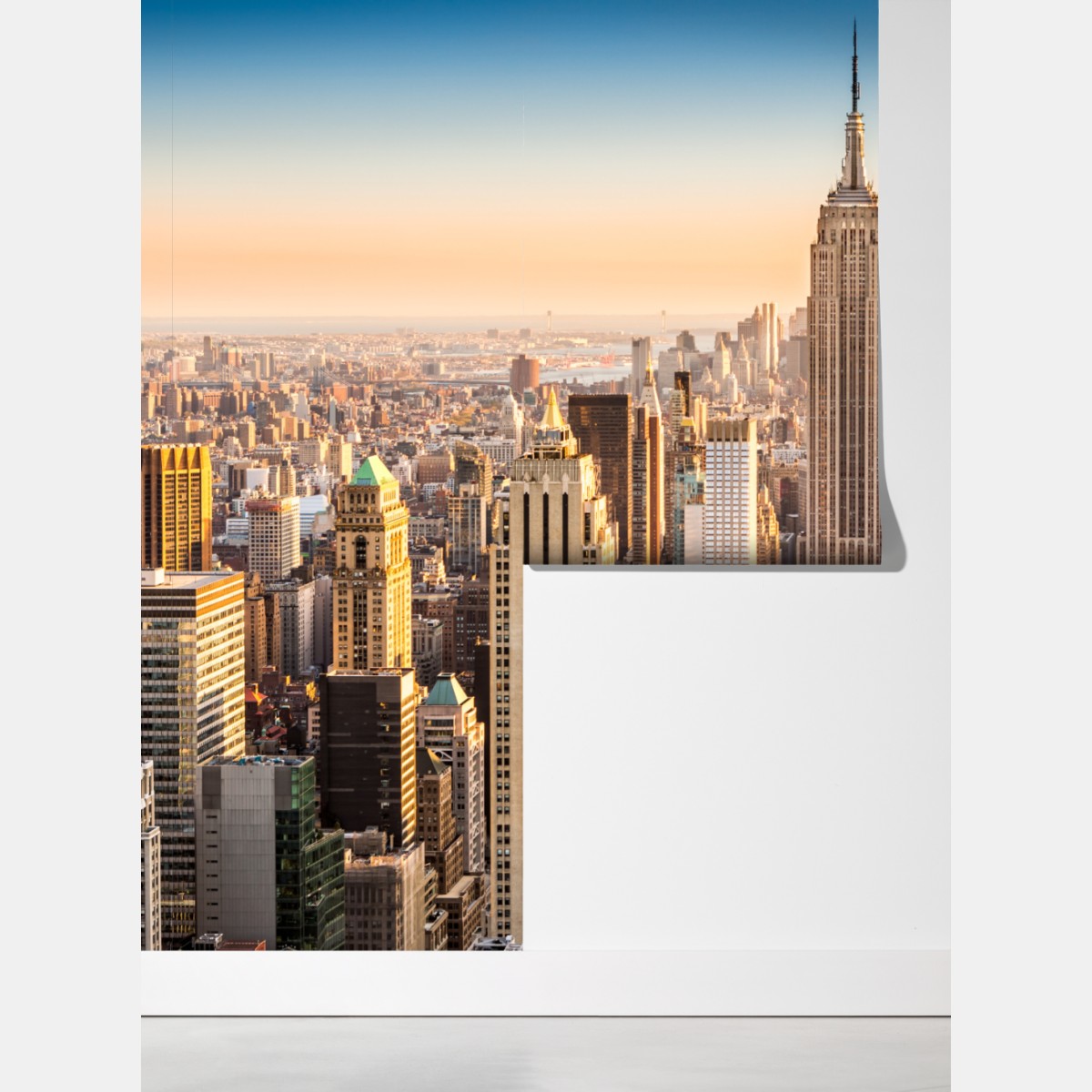 Fototapeta Nowy Jork panorama miasta o zachodzie słońca – Wallissimo® Fototapeta Nowy Jork panorama miasta o zachodzie słońca – Wallissimo®