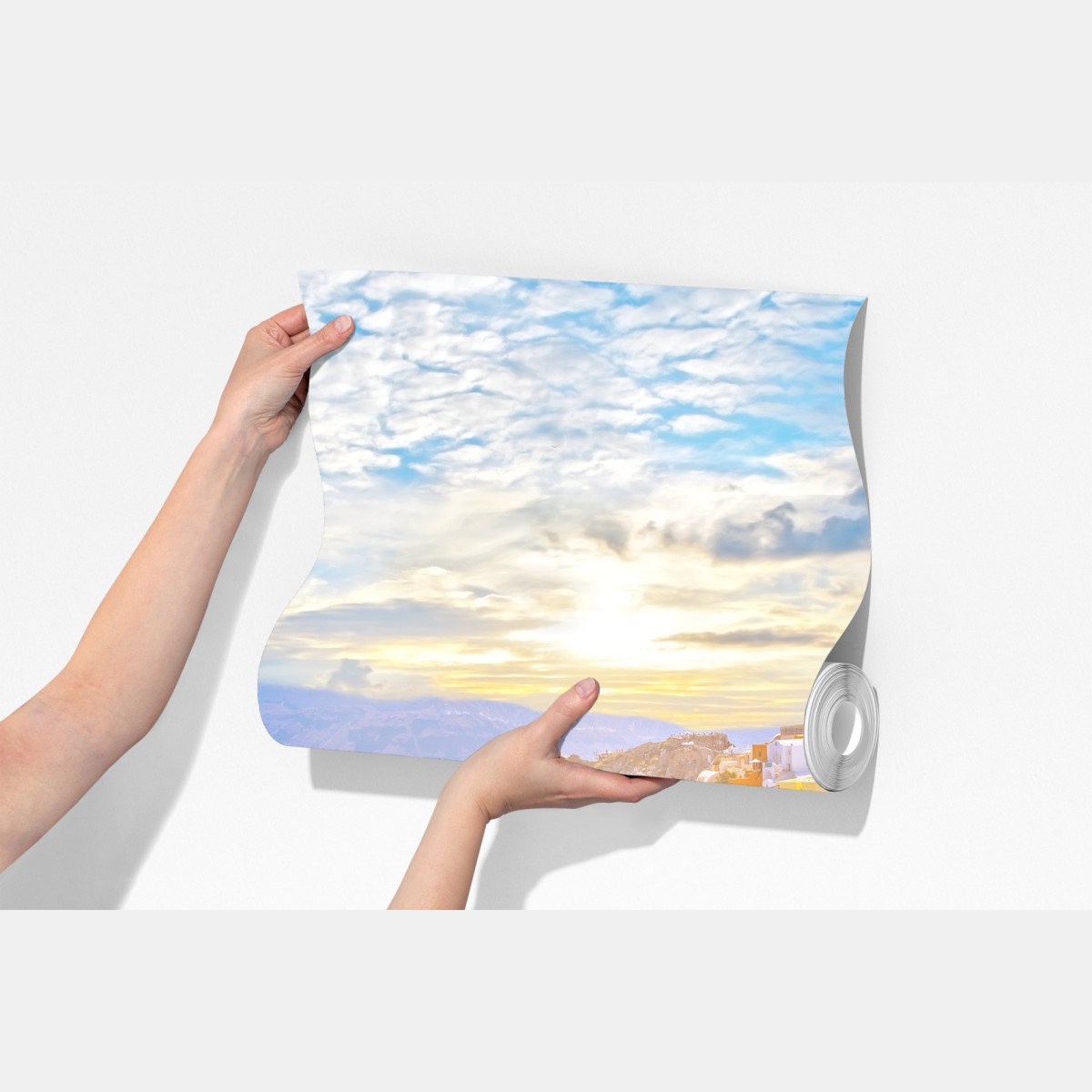 Fototapeta słoneczna wieś Oia na kalderze Santorini – Wallissimo® Fototapeta słoneczna wieś Oia na kalderze Santorini – Wallissimo®