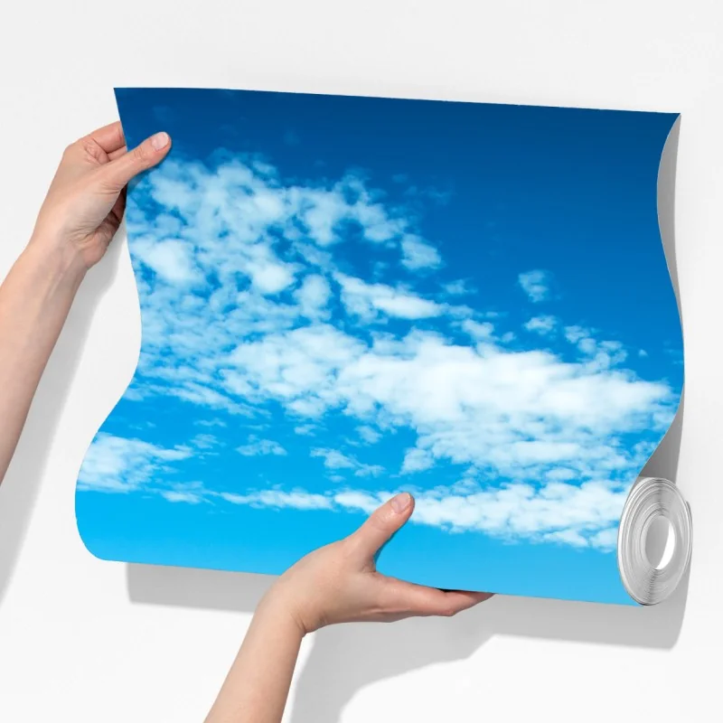 Fototapeta słoneczna zielona łąka pod niebieskim niebem – Wallissimo® Fototapeta słoneczna zielona łąka pod niebieskim niebem – Wallissimo®