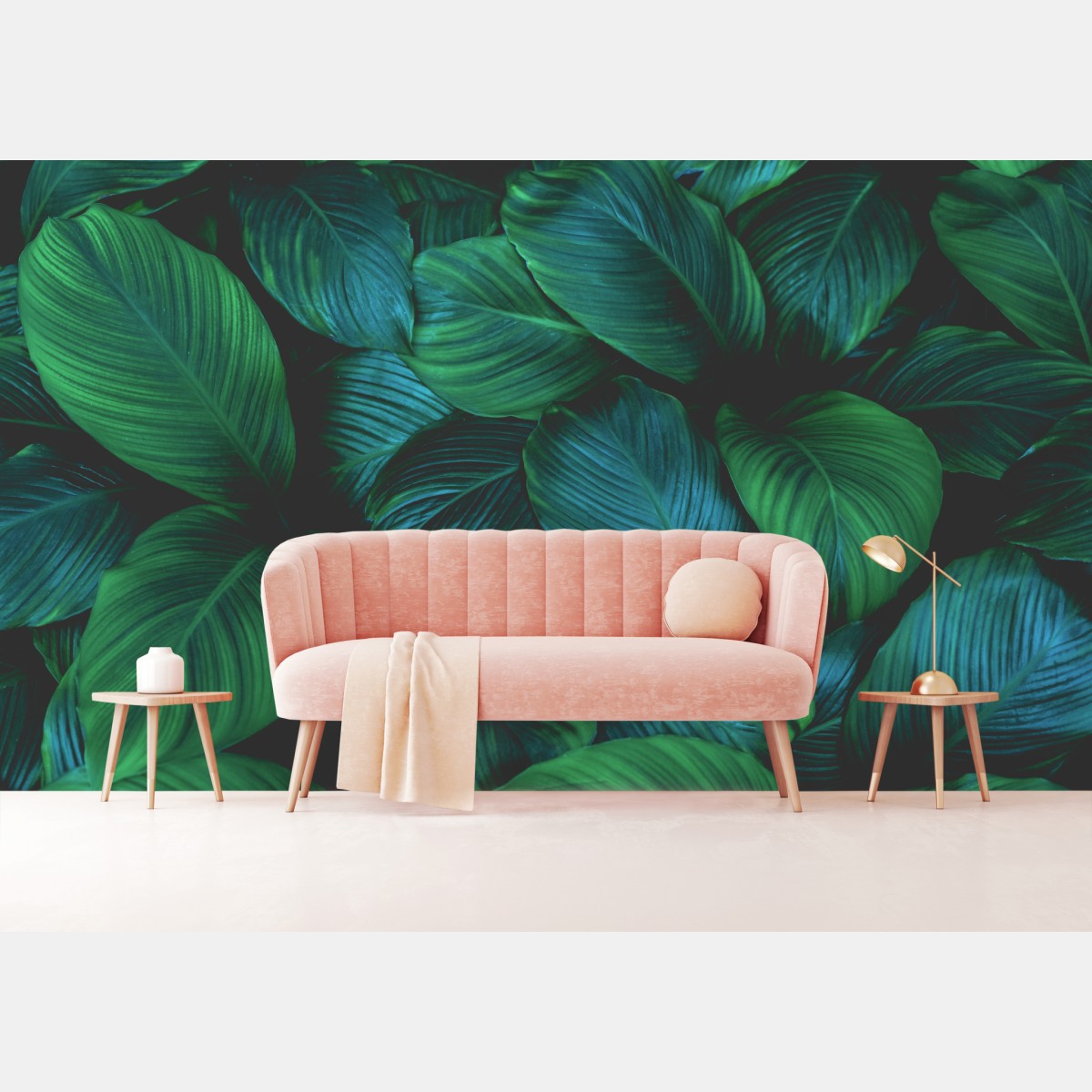 Wall mural lush tropical leaves art