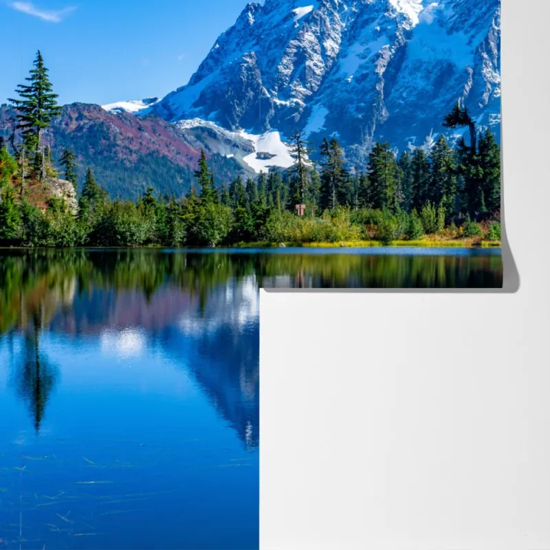 Fototapeta majestatyczne odbicie gór nad jeziorem – Wallissimo® Fototapeta majestatyczne odbicie gór nad jeziorem – Wallissimo®