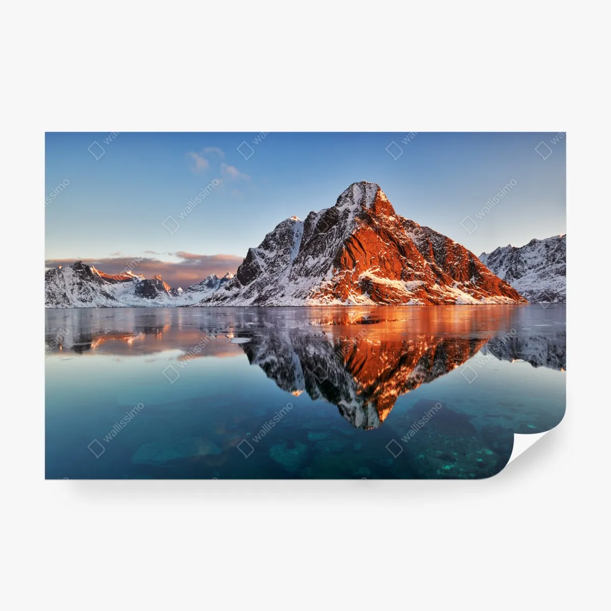 Fototapeta Lofoty wschód słońca nad górami – Wallissimo® Fototapeta Lofoty wschód słońca nad górami – Wallissimo®