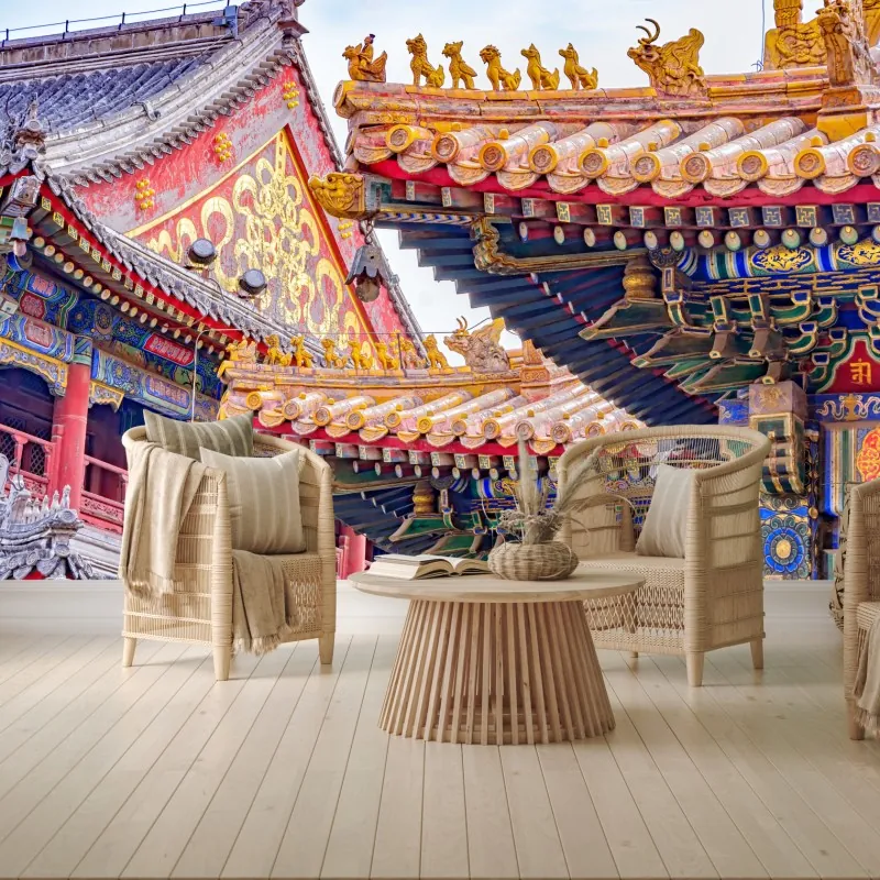 Fototapeta ozdobny dach Lama Temple, Beijing