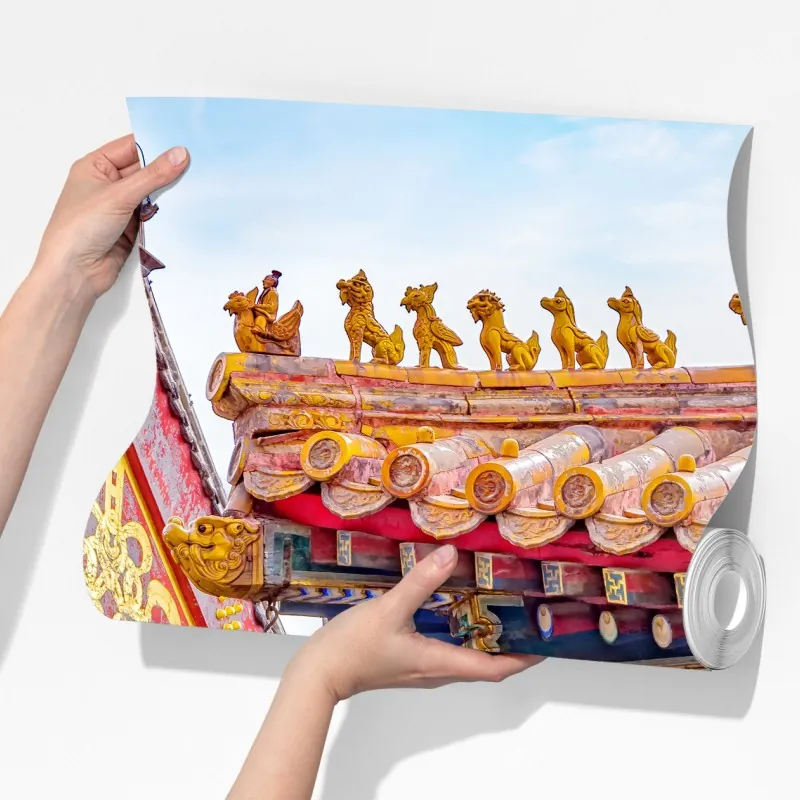 Fototapeta ozdobny dach Lama Temple, Beijing – Wallissimo® Fototapeta ozdobny dach Lama Temple, Beijing – Wallissimo®