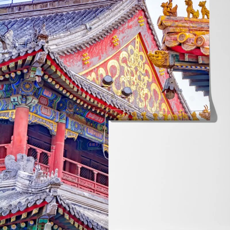 Fototapeta ozdobny dach Lama Temple, Beijing – Wallissimo® Fototapeta ozdobny dach Lama Temple, Beijing – Wallissimo®