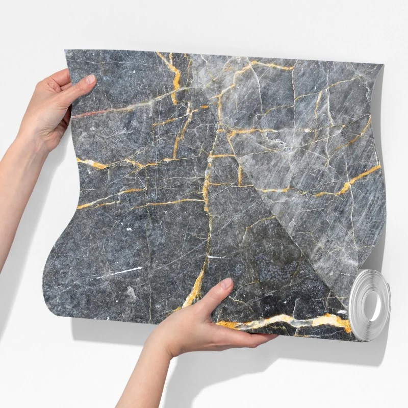 Fototapeta ciemnoszary marmur ze złotymi żyłami – Wallissimo® Fototapeta ciemnoszary marmur ze złotymi żyłami – Wallissimo®